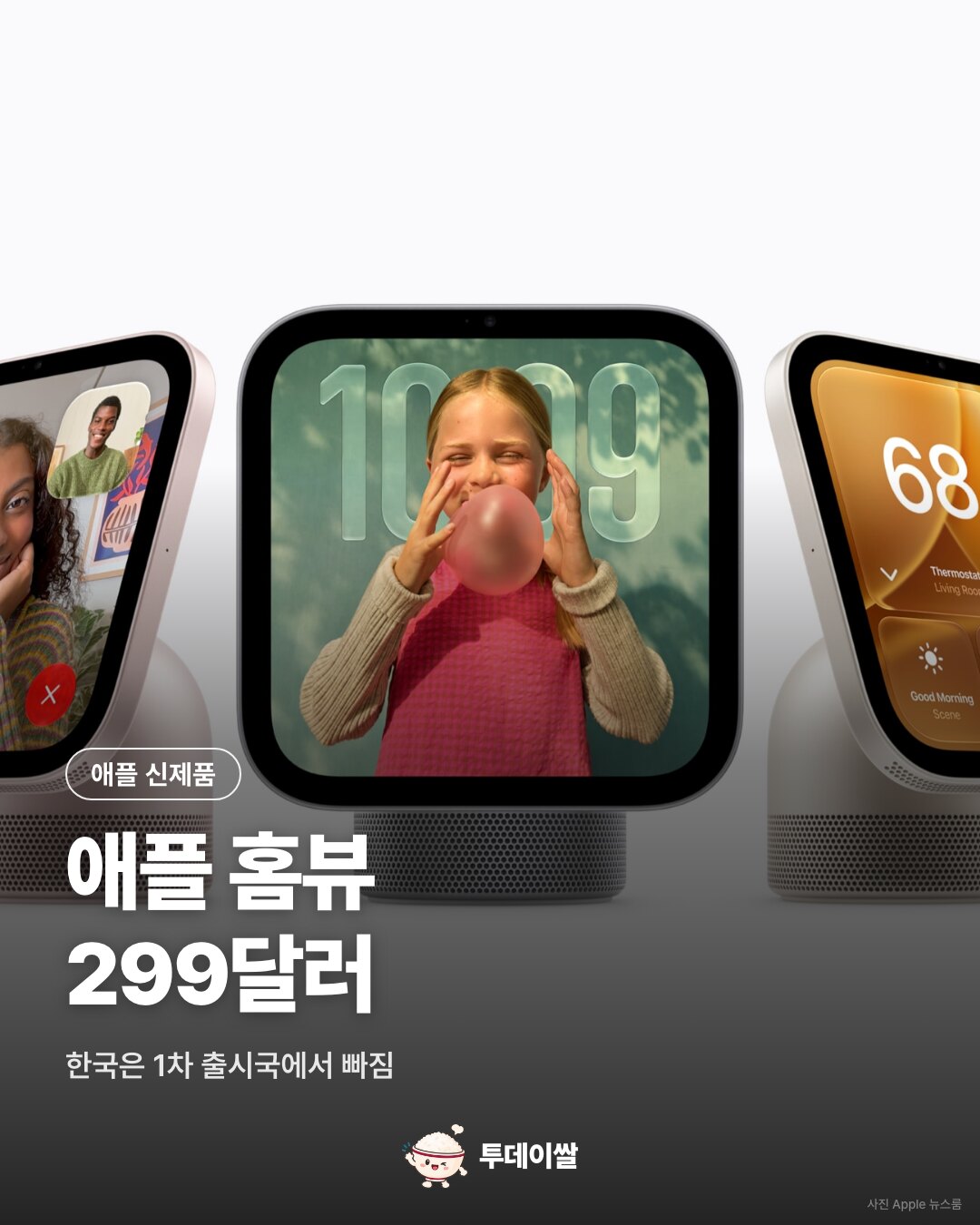애플 홈뷰 299달러 공개…한국은 1차 출시국에서 빠졌다