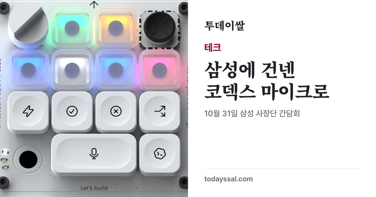 코덱스 마이크로 제품과 삼성에 건넨 AI 키보드 소식