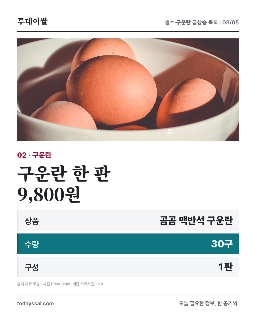 계란 자료사진과 곰곰 맥반석 구운란 30구 9,800원