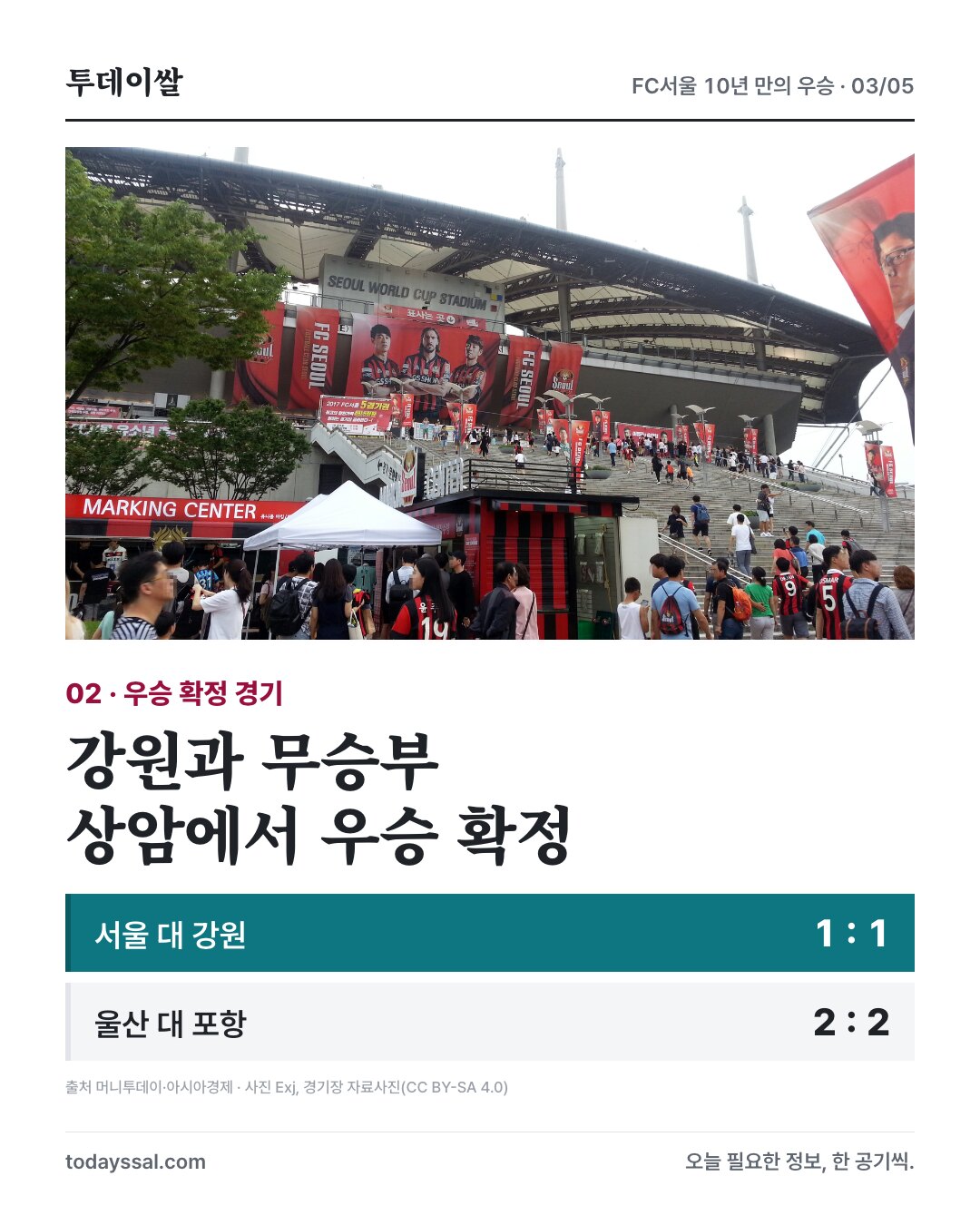 경기장 외부 자료사진과 서울-강원·울산-포항 무승부 결과