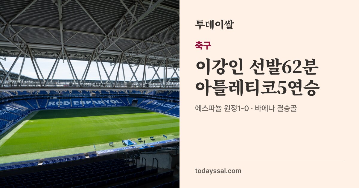 RCDE 경기장, 이강인 선발62분과 아틀레티코5연승