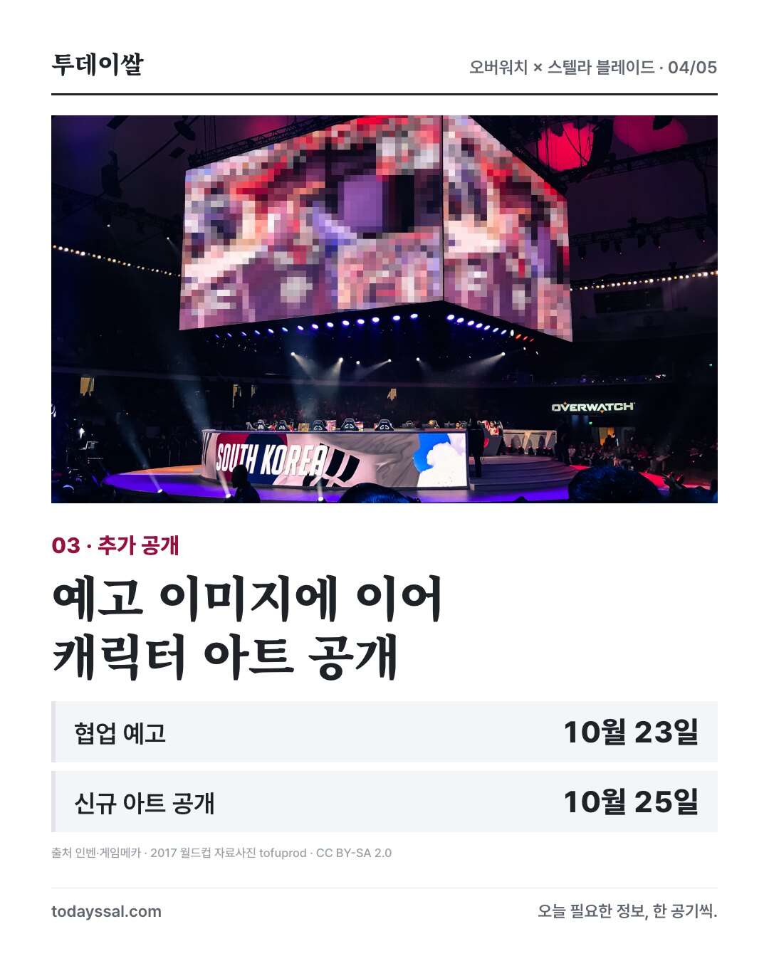 10월 23일 협업 예고와 25일 신규 아트 공개, 2017 월드컵 자료사진