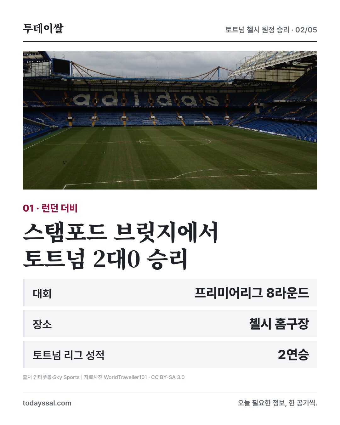토트넘 2대0 승리와 리그 2연승