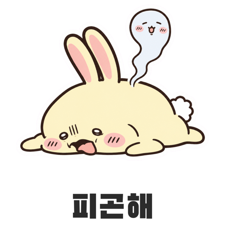 우사기 피곤해 스티커