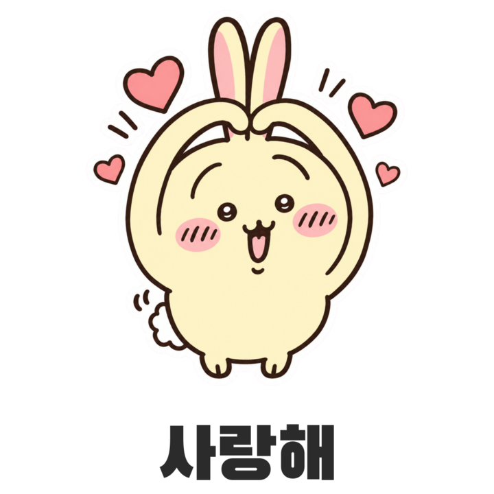 우사기 사랑해 스티커